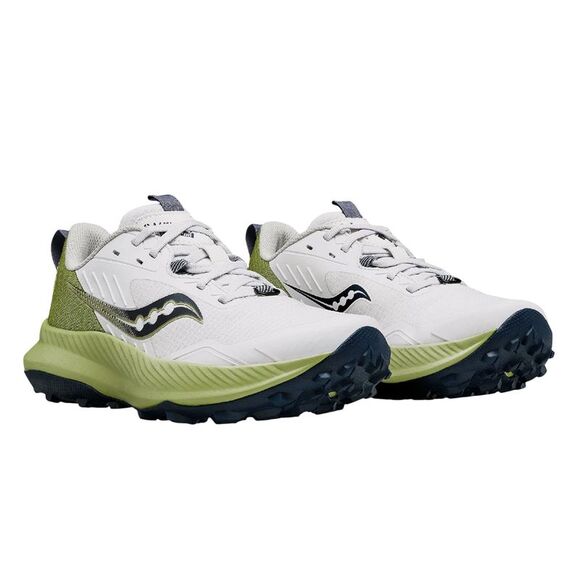 Saucony Mens Blaze Trail Sneakers / White/Green